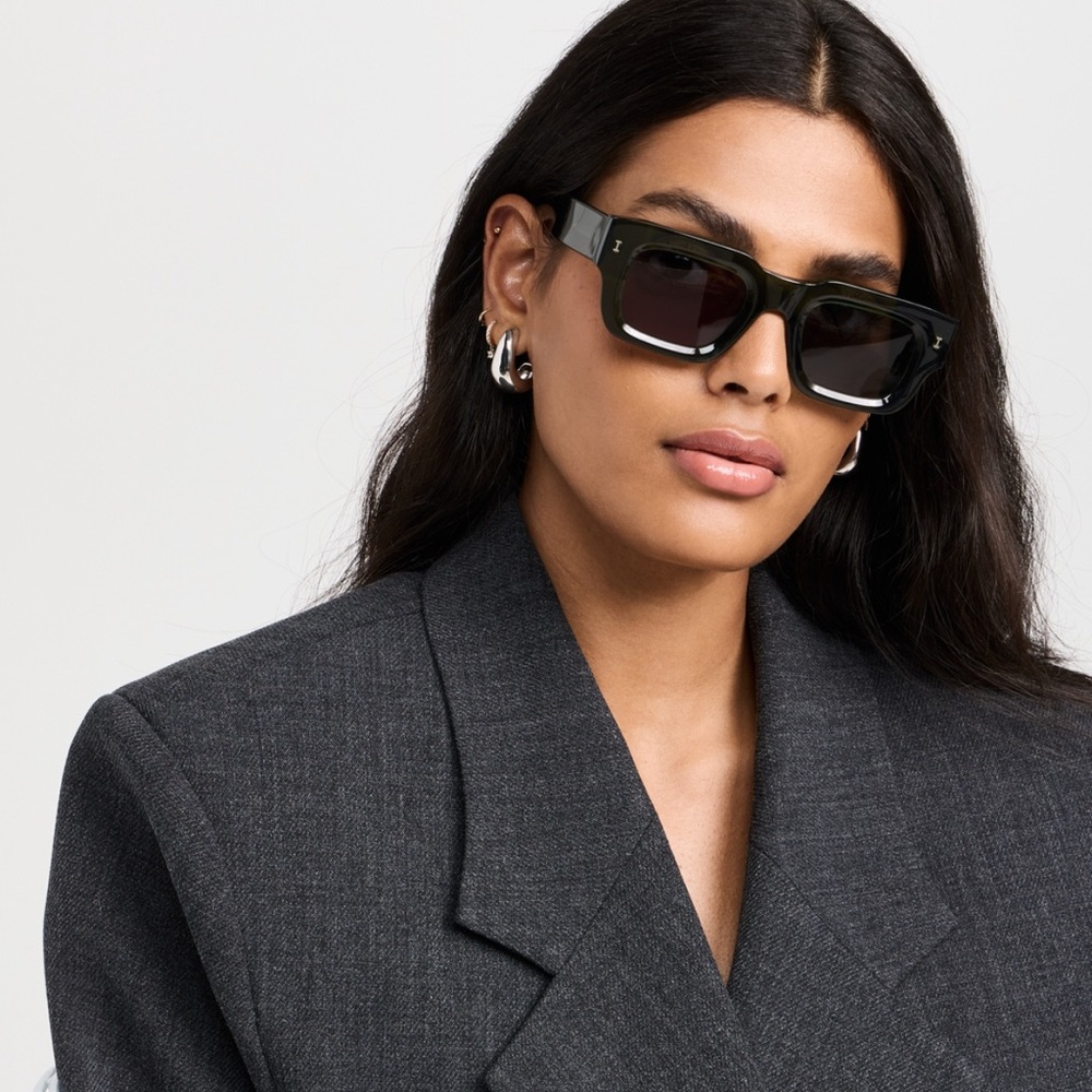 Illesteva Lewis Pine Sunglasses with Grey Flat Lenses